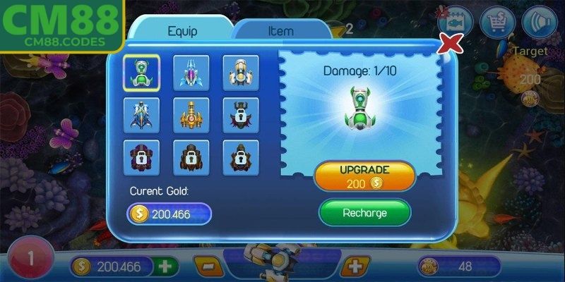 Nhị Gia Bắn Cá CM88 - Trò Đổi Thưởng Hot Top 1 Hiện Nay 2 Khám phá kho vũ khí khủng ở game